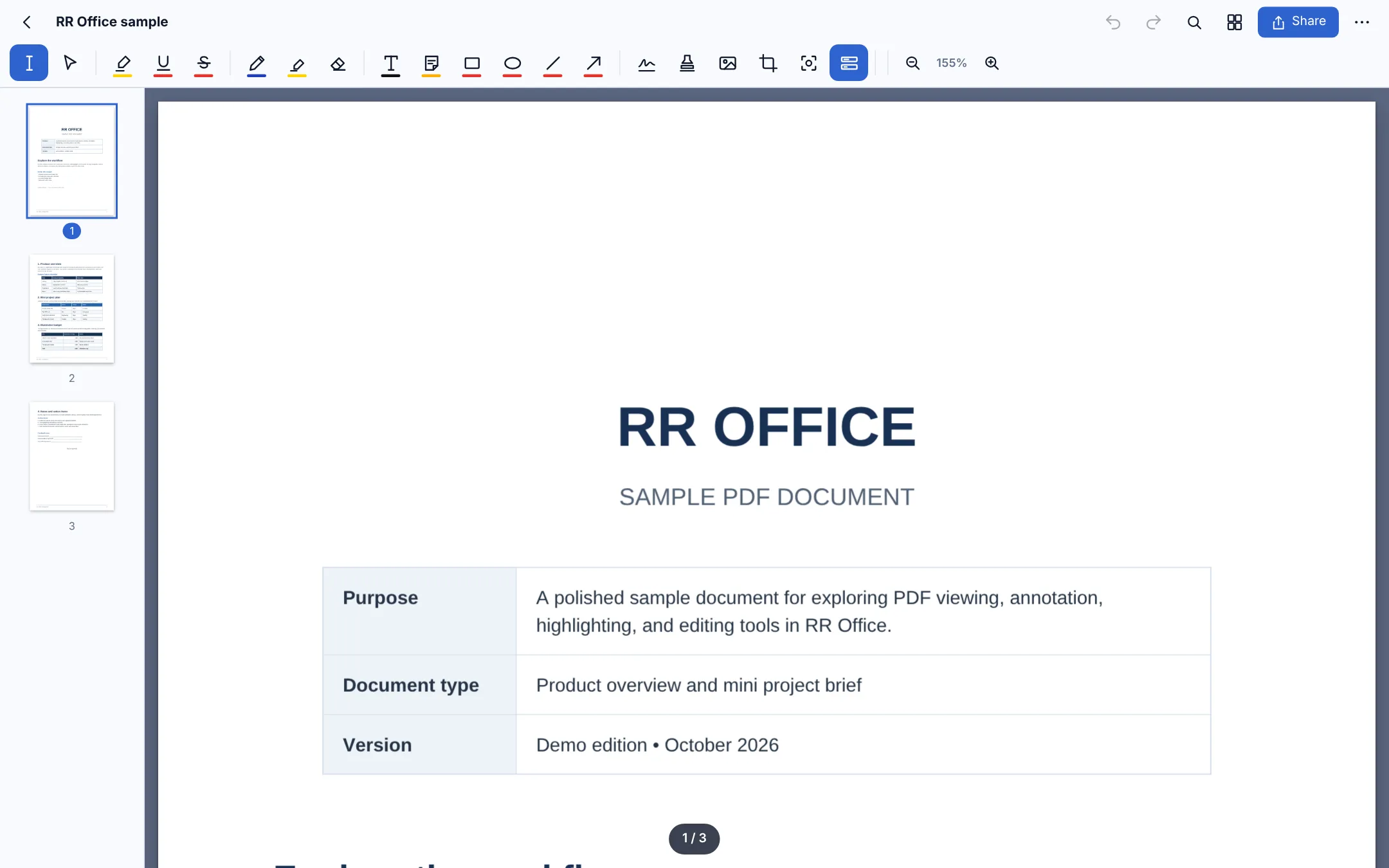 The PDF editor with mark-up tools and page thumbnails, on a Mac